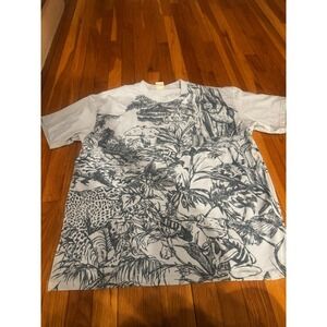 Nike ACG DriFit Light Blue Men's Jungle Animal Crewneck Thick T-Shirt Mens L AOP